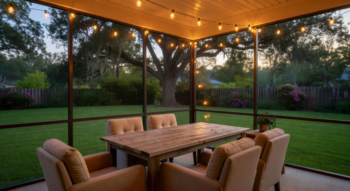 Ultra-realistic 8K close-up of a five-star guest review on a tablet screen with beautiful interior photos from a Gainesville Florida Airbnb listing